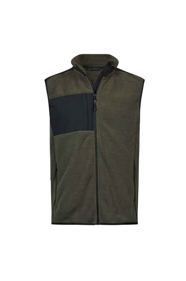 Tee Jays Mens Mountain Fleece Body Warmer - Deep Green/Black