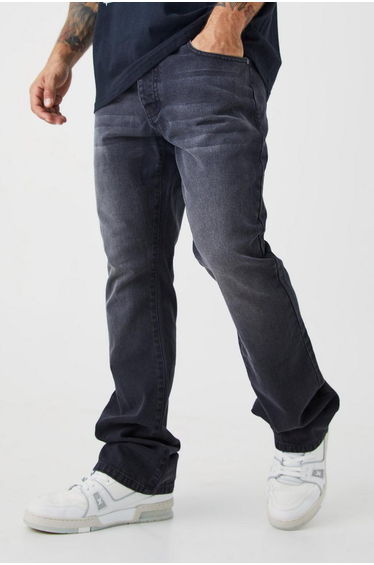 Slim Rigid Flare Jean - washed black