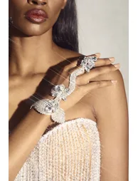 Crystal Snake Finger Ring Bracelet