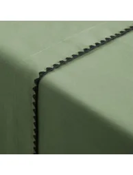 شرشف سرير قطن بتطريز بطبعة شعار - 2