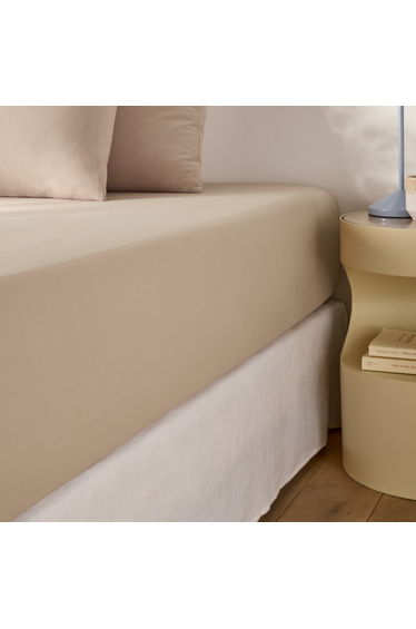 Washed Recycled Polyester Microfibre Fitted Sheet with 30cm Flap
