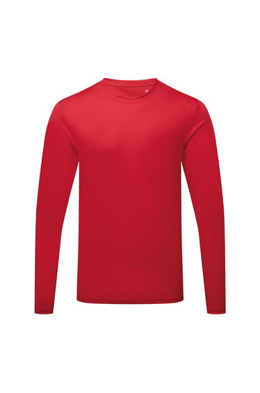 TriDri Mens Long Sleeve Performance T-Shirt - Fire Red