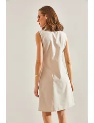 Bianco Lucci Grey A-Line Mini Shirt Dress - 3
