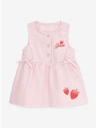 Guess Baby Girls Striped Dress Set in Pink - 1