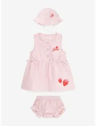 Guess Baby Girls Striped Dress Set in Pink