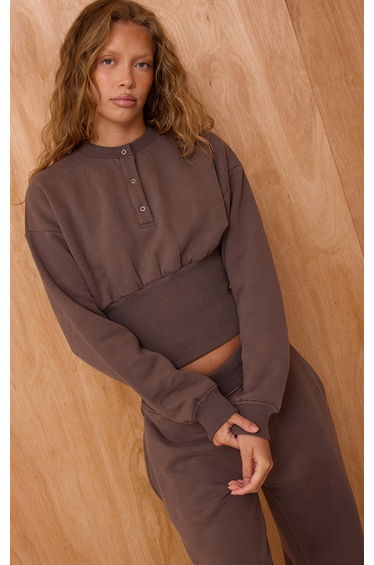 Charcoal Grey Button Up Cinched Sweatshirt