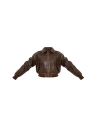 جاكيت جلد بني بسحاب - 4