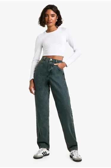 Tall 34 Inch Basic Straight Leg Jeans - vintage wash