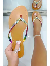 Lemonade Crystal Sparkle Flip Flops Rainbow - 4