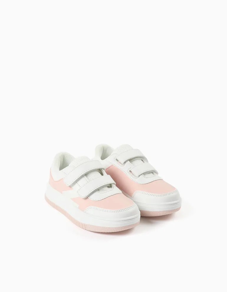 Trainers With Touch-fasteners For Girls, Light Pink/white - 1