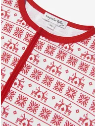 Baby Fair Isle Babygrow in Red - 2