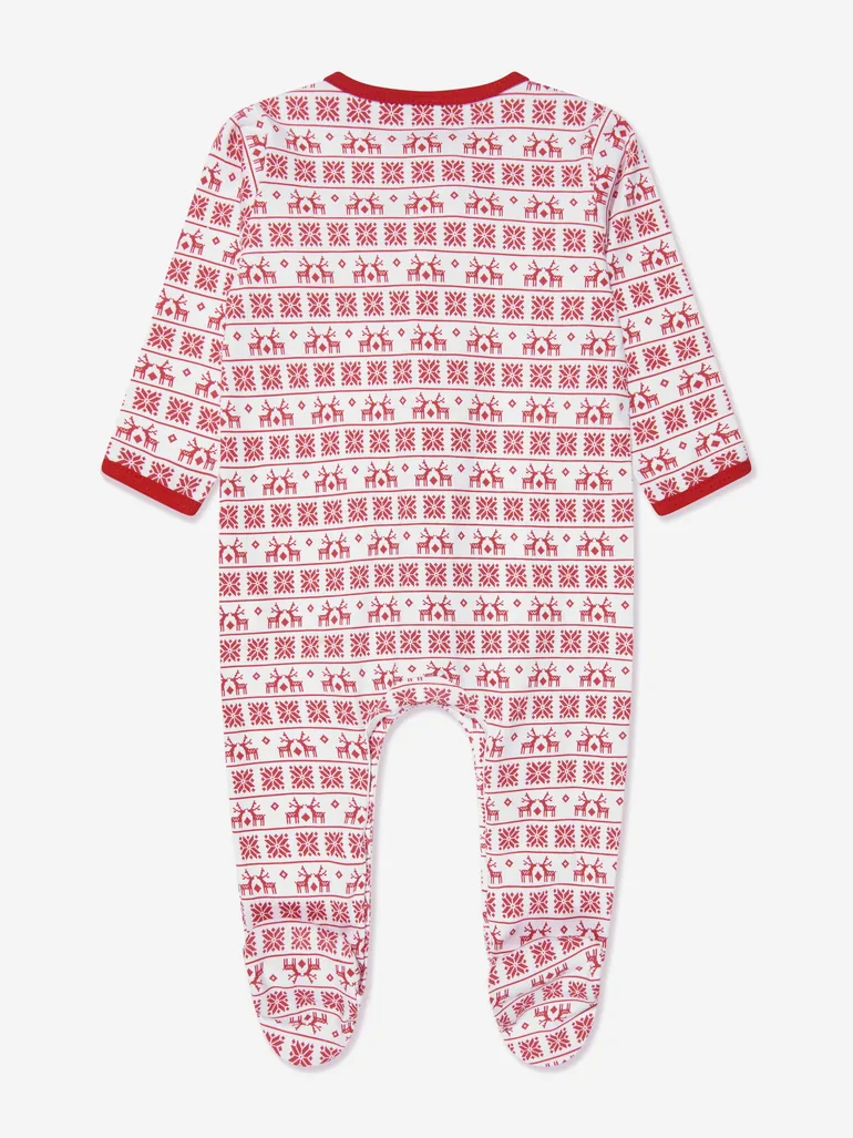 Baby Fair Isle Babygrow in Red - 1