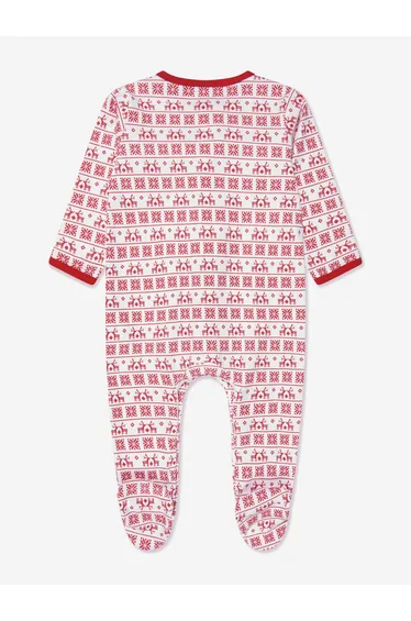 Baby Fair Isle Babygrow in Red