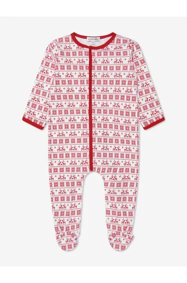Baby Fair Isle Babygrow in Red
