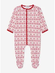 Baby Fair Isle Babygrow in Red