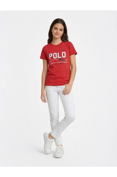 Teen Girls Graphic Logo Crew Neck T-Shirt