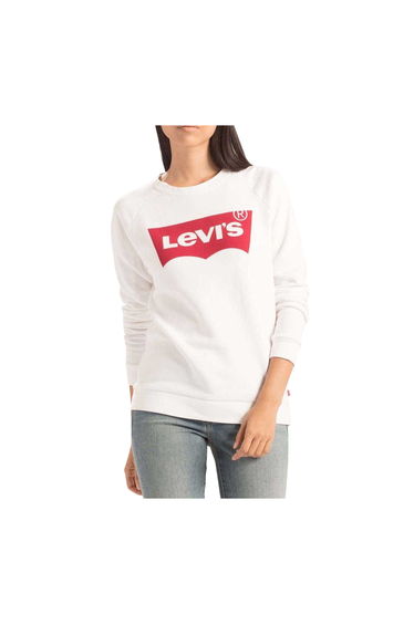 Levis Womens/Ladies Batwing Logo Crew Neck Sweatshirt - White