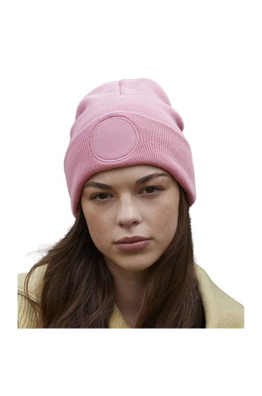 Beechfield Circular Patch Beanie - Dusky Pink