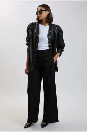 Denim Seam Detail Wide Leg Jean