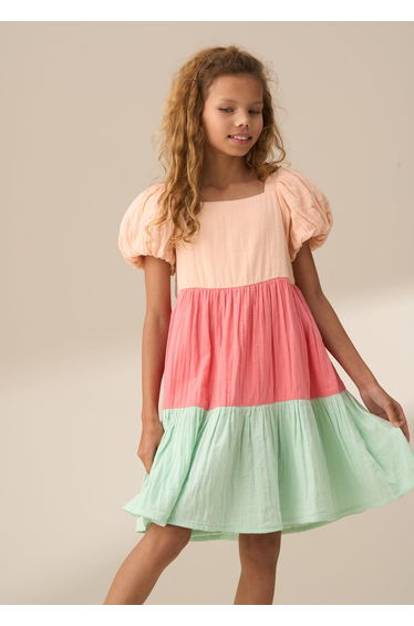 Casey Multi Tiered Colourblock Dress
