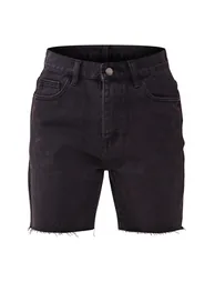 Washed Black Longline Fitted Denim Shorts - 5
