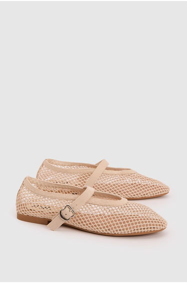 Faith: Shelly Netted Faux Leather Ballet Flats