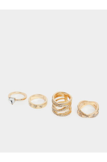 Pack of 4 - Embellished Rings