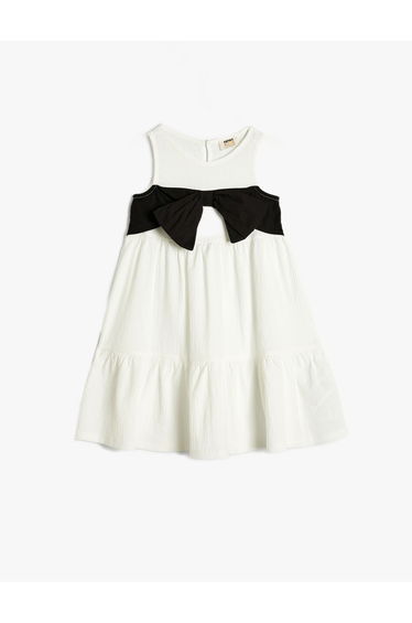 Dress Bow Detailed Round Neck Sleeveless