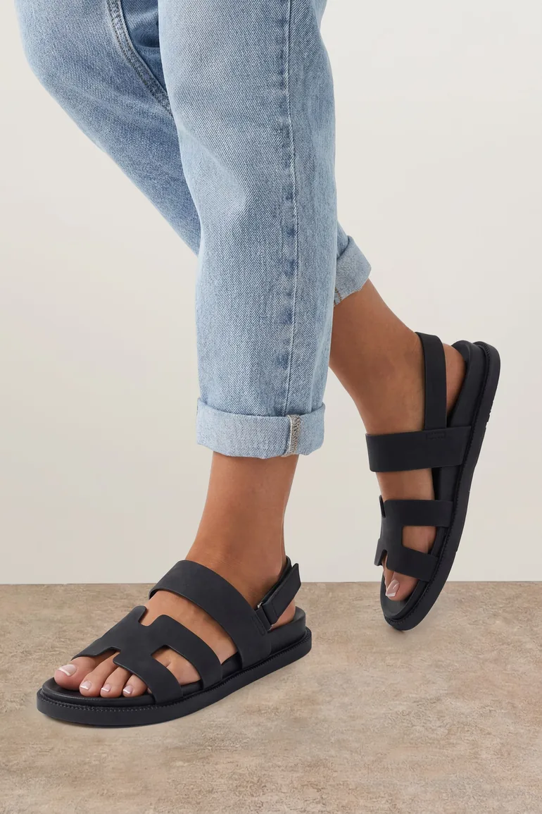 Tay Faux Nubuck Slingback Footbed Sandals