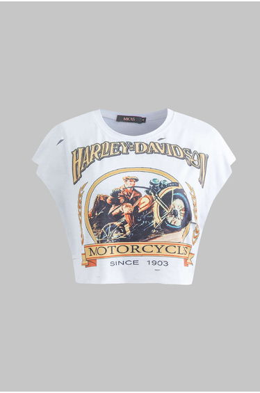 Motorbike Graphic Print Sleeveless T-Shirt