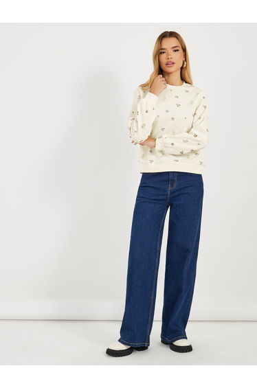 Floral Print Regular Fit Sweatshirt