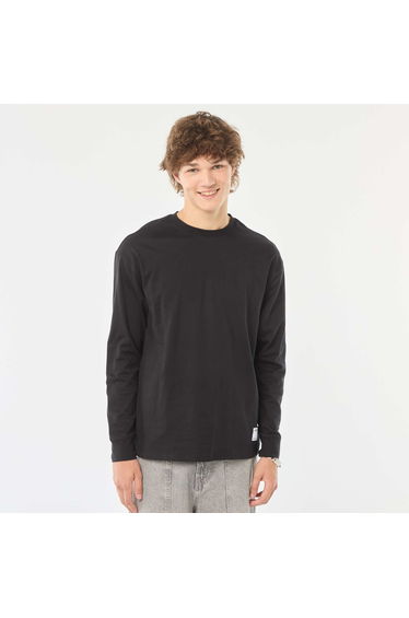 Long-sleeved jersey T-shirt BLACK