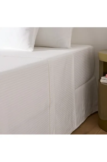 شرشف سرير قطن ساتين مخطط