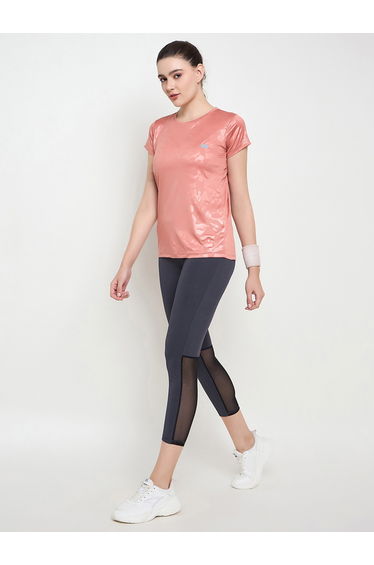 Peach Comfort Fit Camouflage Print Active T-Shirt