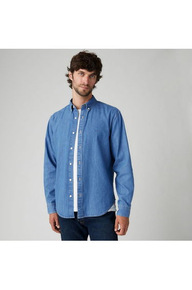 Oxford Cotton Shirt with Buttoned Collar