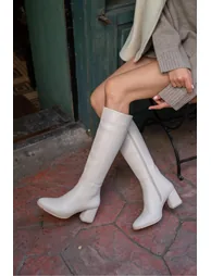 Beige Women's Boots - 2