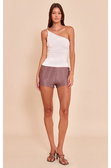 Mushroom Textured Jersey Hot Pants