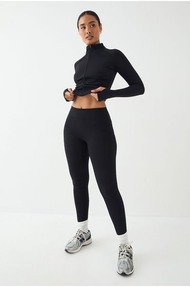 DSGN Studio Sculpt High Waist Deep Waistband Legging - black