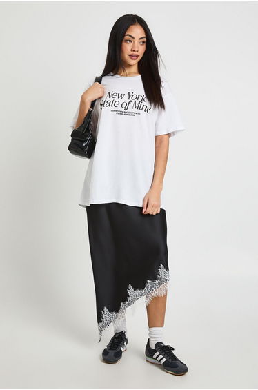 New York State of Mind Graphic Oversized Tshirt - white