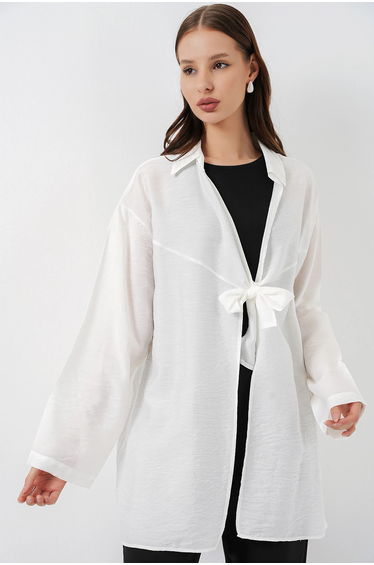 BDART Tie Detail Long Sleeve Kimono