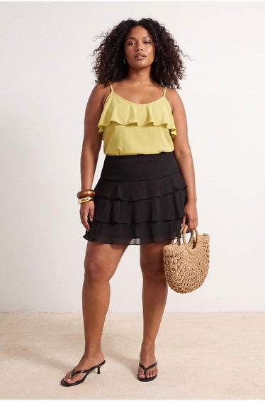 Pistachio Green Shally Woven Plus Size Blouse