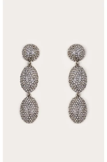 Silver Diamante Bubble Drape Earrings