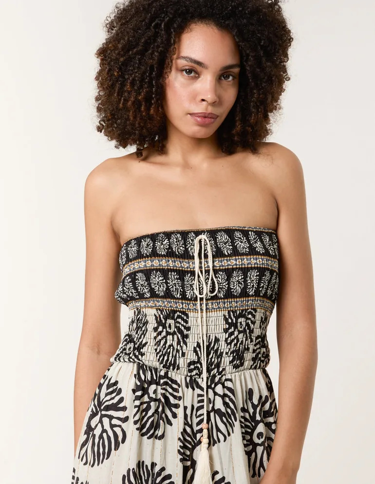 Strapless Elasticated Printed Jumpsuit - 2