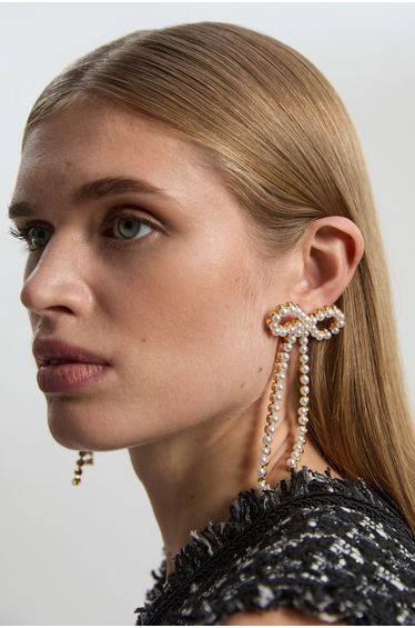 Pearl Bow Earrings