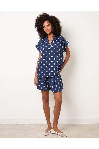 Cheesecloth Polka Dot Short Set