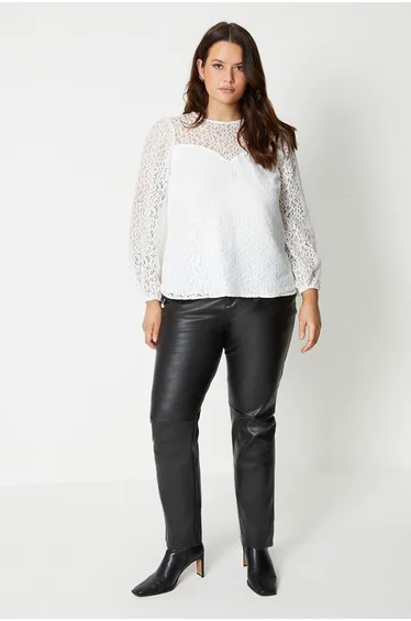 Curve Faux Leather Jeans