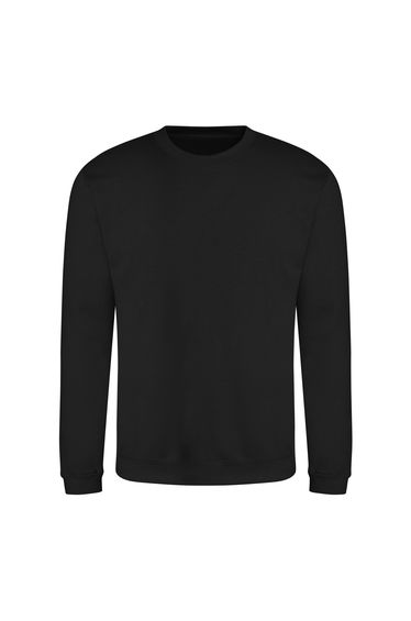 AWDis Just Hoods AWDis Unisex Crew Neck Plain Sweatshirt - Deep Black