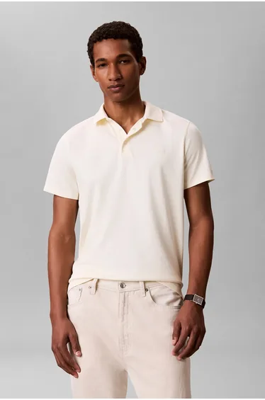 Ss Slim Supima Logo Patch Polo Papyrus