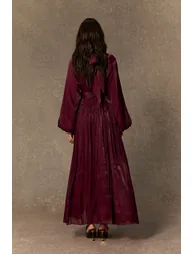 فستان سانفير بنفسجي  بأكمام طويلة - 11