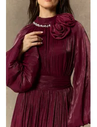 فستان سانفير بنفسجي  بأكمام طويلة - 2